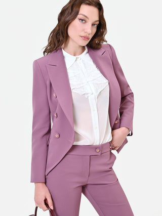 Cremeweiße Georgette-Bluse mit Rüschen