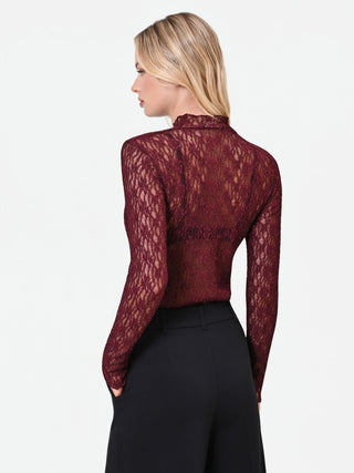 Burgundy Lace Top