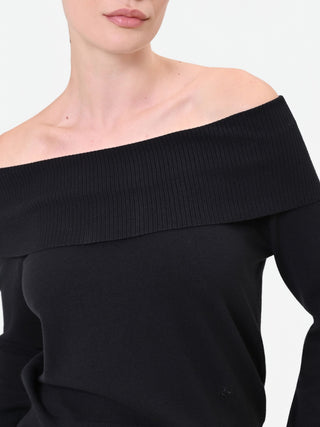 Black Off-the-Shoulder Viscose Top