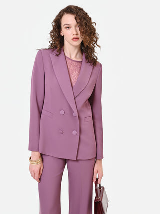 Dusty Pink Double-Breasted Blazer
