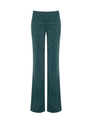 Pantalone a palazzo verde petrolio a vita alta