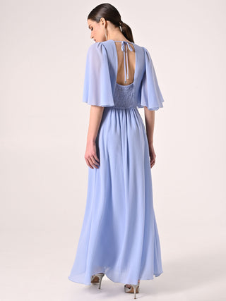 Abito Rinascimento atelier Azzurro Decoro Pietre