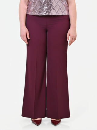 Pantalone Curvy a palazzo cady bordeaux rosso