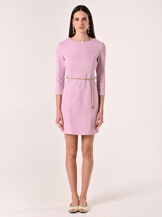 Vestido de tubo en tweed rosa
