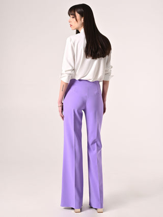 Palazzo Trousers in Purple Technical Fabric