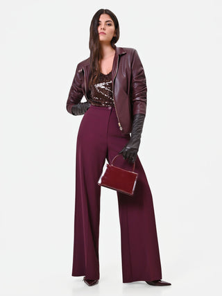 Pantalone palazzo bordeaux