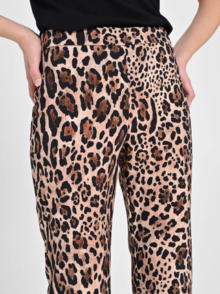 Animal-print Flared Trousers