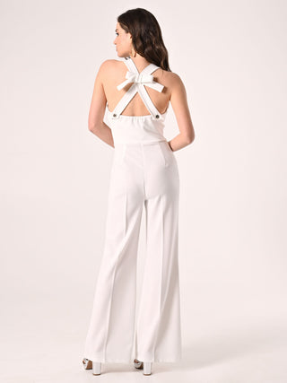 White Jumpsuit with Bow
