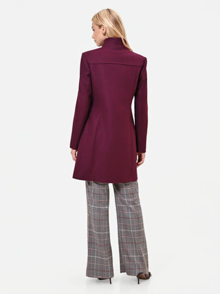 Burgundy Red Stand-Collar Coat