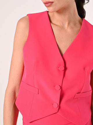 Fuchsia Technical Fabric Waistcoat