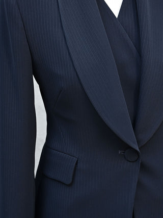 Giacca Studio monopetto gessata blu navy