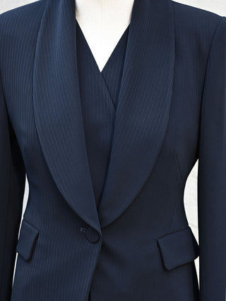 Giacca Studio monopetto gessata blu navy