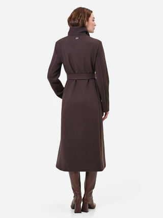 Long Dark Brown Wrap Coat