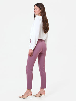 Dusty Rose Creased Cigarette Trousers