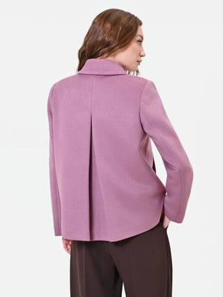 Manteau court croisé vieux rose