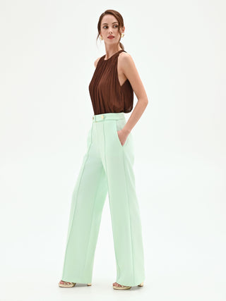Pantalone verde menta a gamba dritta