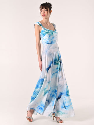 Robe imprimé fleuri à lacets bustier