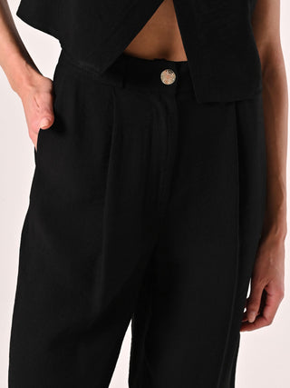 Black Pleated Trousers