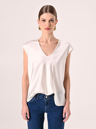 Blusa in Raso Bianca