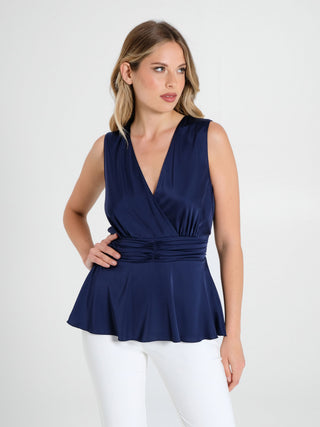 Top in Raso Blu