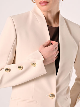 Giacca Beige in Tessuto Tecnico