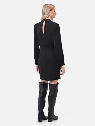 Brown Asymmetrical Draped Sheath Dress