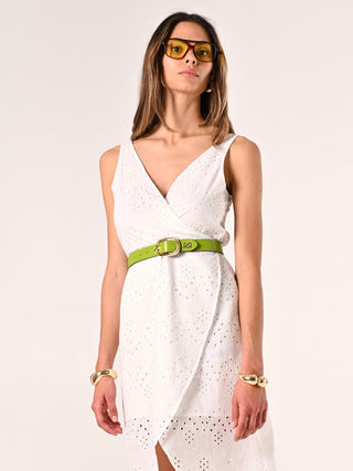 Lime belt with buckle