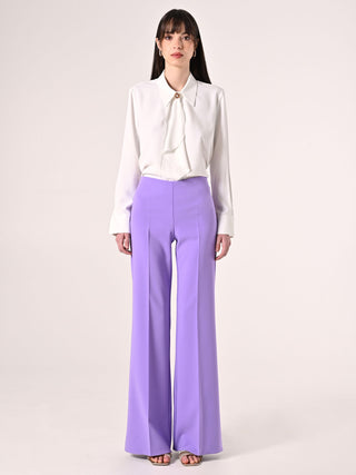 Palazzo Trousers in Purple Technical Fabric