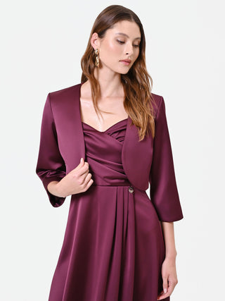Boléro bordeaux en satin