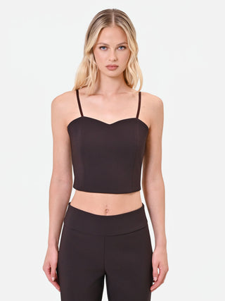 Dark Brown Sweetheart Crop Top