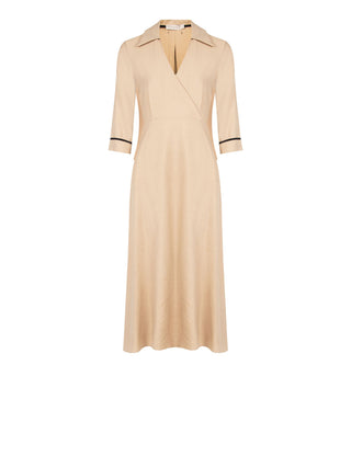 Kleid aus Viskose mit Kanten in Kontrastfarbe