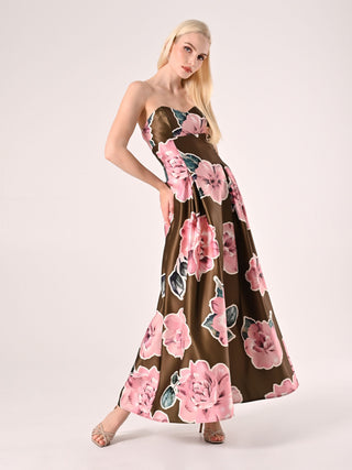 Robe avec jupe corolle imprimé fleuri