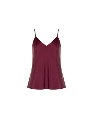Top lingerie in raso bordeaux rosso