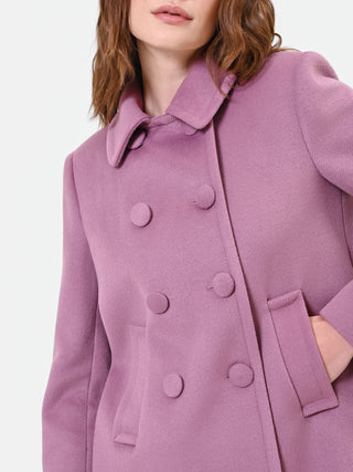 Manteau court croisé vieux rose