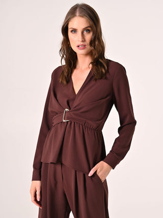 Textured Chocolate Blouse