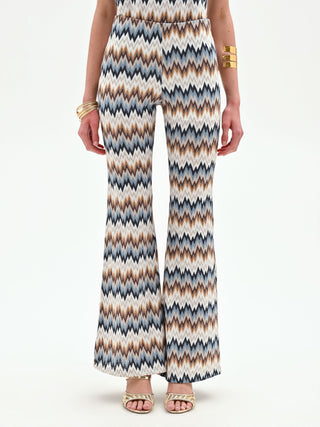 Light Blue Chevron Pattern Trousers