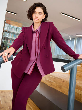 Giacca Curvy doppiopetto bordeaux rosso