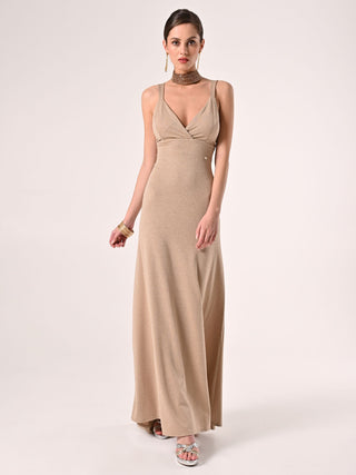 Robe en lurex couleur or