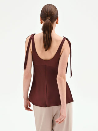 Chocolate satin top