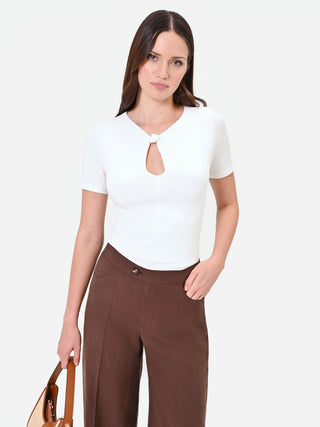 T Shirt Bianca con dettaglio Nodo