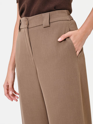 Pantalone tortora a gamba larga