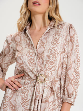 Animal-Print Dress with Ring 