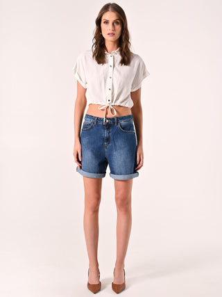 Uniform-wash Denim Shorts