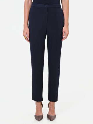 Pantalone Studio in crepe blu navy
