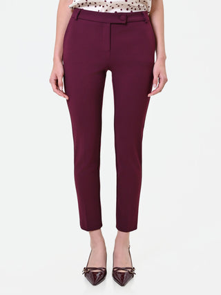 Clean-Lined Burgundy Cigarette Trousers