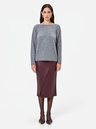 Grey Boat Neck Sweater