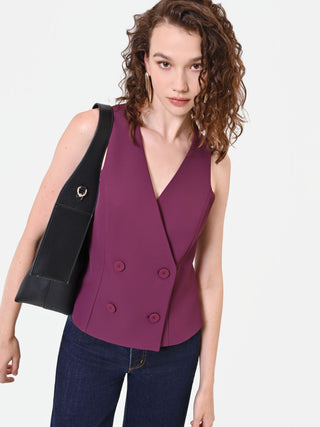 Gilet croisé bordeaux