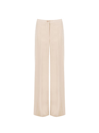 Beige Taupe Palazzo Trousers in Viscose