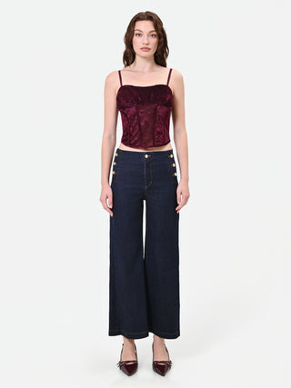 Burgundy Velvet Corset Top