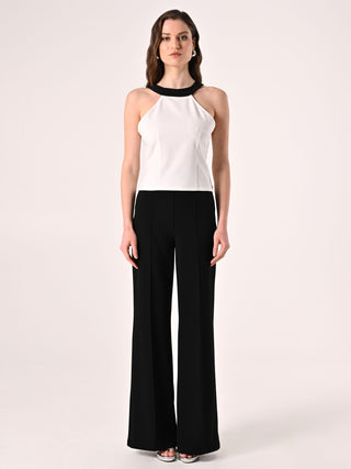 Black & White Two-Toned Top with Bow